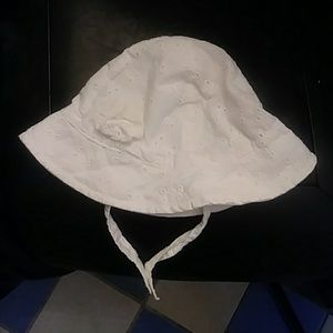 White baby bonnet